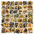 50Pcs Cute Creative Bees Graffiti Stickers for Wall Bottle Honey Bee Art Drawing Sunflower Sticker MegaBDM