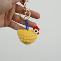 Custom Crochet Animal Gugu Chicken Handmade Stuffed Wood Doll Woven Knitted Keychain Ornaments with Pig Pattern