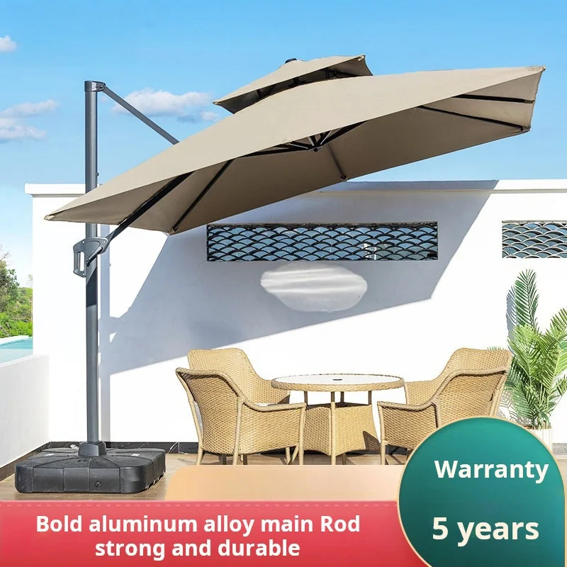 Outdoor With Lights Solar LED Decoration Outdoor Garden Jumbo Parasol Waterproof Solar Umbrella Manufacturer