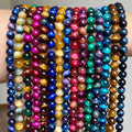 Wholesale Multi-Color Tiger Eye Stone Beads 6/8/10mm Round Natural for DIY Bracelet Jewelry