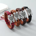 Handmade Leather Fashion Charm Bracelets 4 Colors Size Adjustable Wholesale for Men and Women