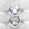 Sterling Silver 8*8mm Semi Mount Heart Shape Ring Empty Frame Blank Claws Setting S925 Base Without Center Stone for DIY Inlay