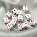 Wholesale Hand-Painted Cherry Ceramic Beads Square Porcelain Loose Beads in White Blue Red Pink Clay for Jewelry Making Findings