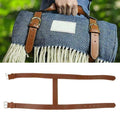 PU Leather Handle Picnic Blanket Carry Strap Camping Travel Rug Carrier Blanket Motorcycle Bedroll Yoga Mat Straps