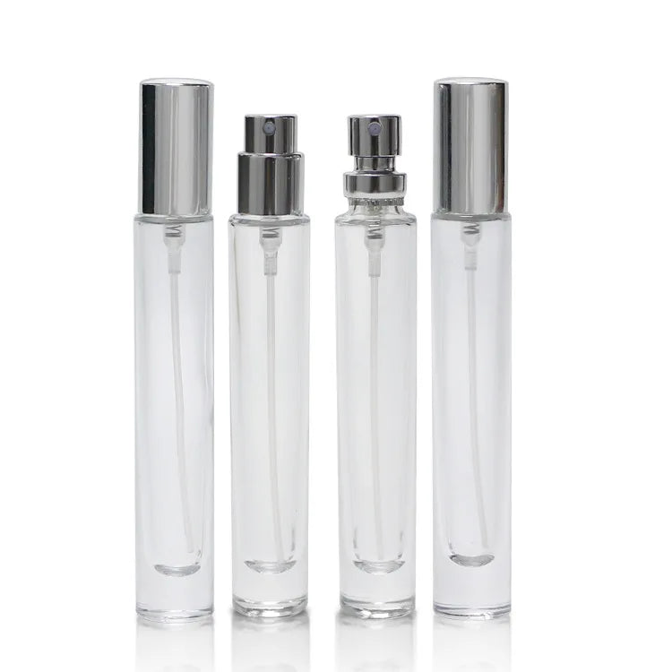 BYPE by PERFUME 10ml 15ml Thick Bottom Round Glass Perfume Atomizer Bottle Empty Crimp Neck Luxury Glass Spray Bottle With Lid