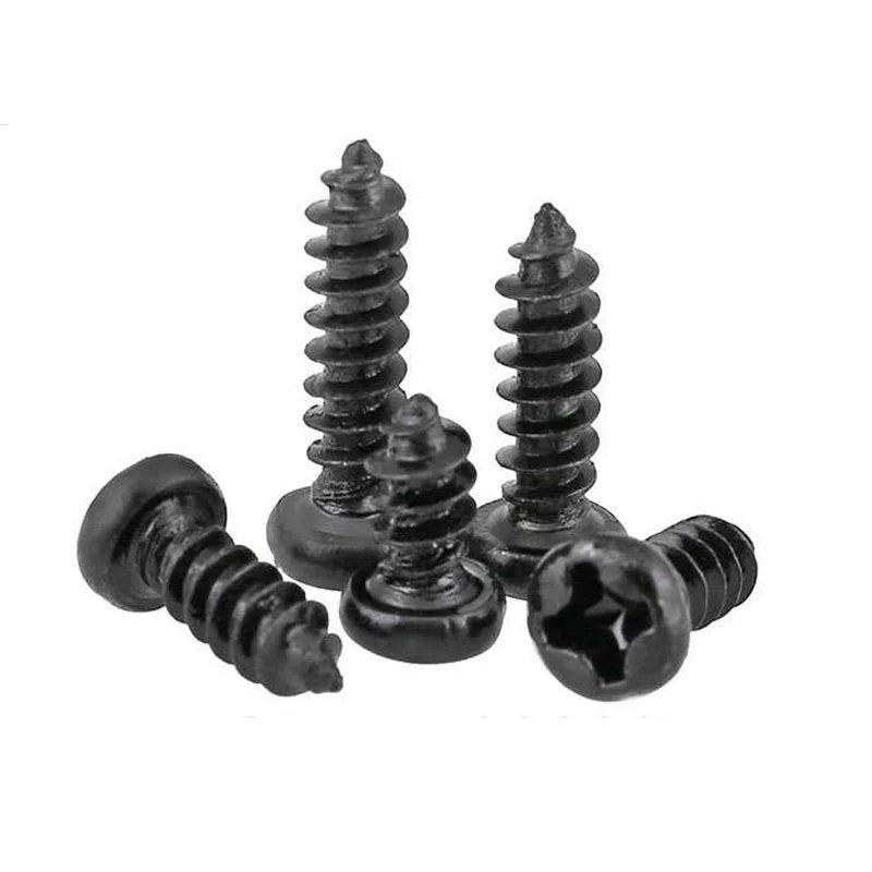 Phillips Round Head Self Tapping Screw Pan Head Small Screw Black M1 M1.2 M1.4 M1.7 M1.8 M2 M2.3 M2.6 M3 M3.5 M4 M5 MegaBDM