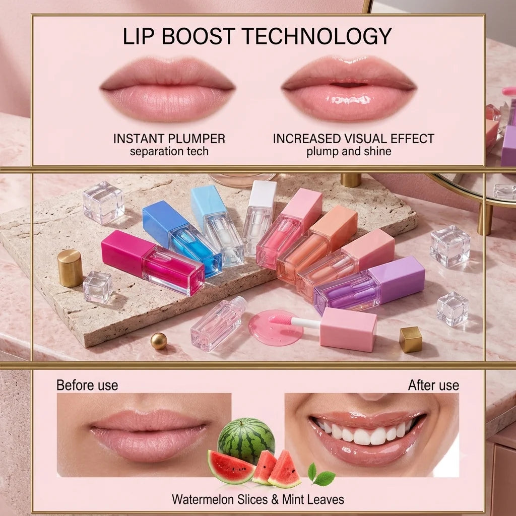 Wholesale Lips Glossy Lip Oil Custom Private Label Makeup Moisturizing Clear Lipgloss with Different Flavor Lip Oil