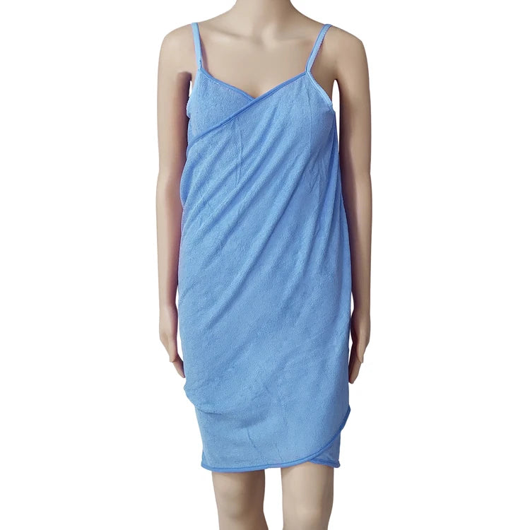 Wearable Towel Bathrobes Women Microfiber Sleeveless Bathrobes Micro Fiber Spa Towel
