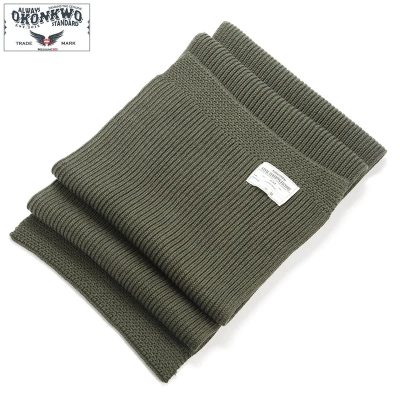 OKONKWO OK0005 Solid Wool Cotton Winter Scarf Simple Fashion Long Accessory for Men and Women Traditional Shawl for Couples