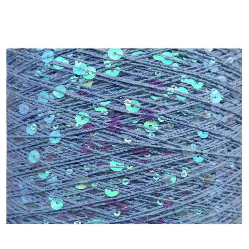 Hot Selling 3mm+6mm Sequin Yarn 100% Cotton Fancy Knitting Yarn Dyed Pattern for Hand Knitting Projects on Instagram