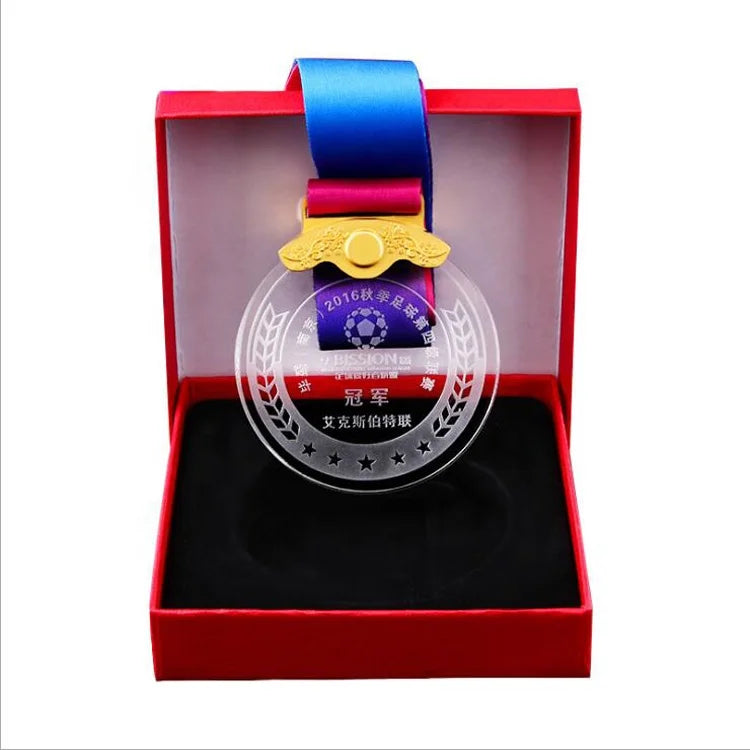 Cheap Wholesale Sports Competitions Winner Medal Custom Gold Silver Bronze Metal Buckle Crystal Glass Medals Souvenir