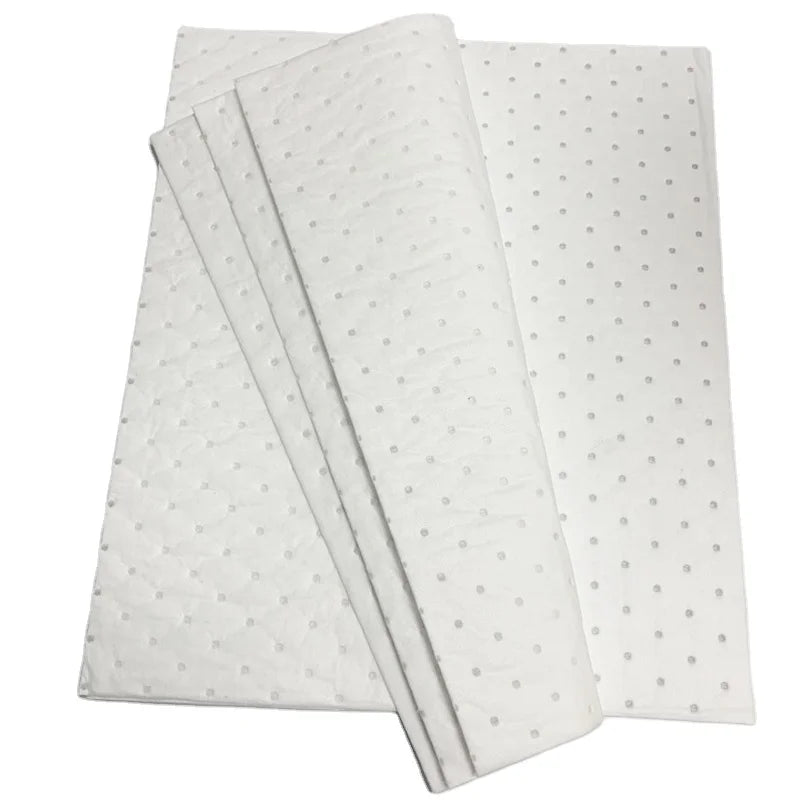Oilspillpro Heavy Weight Dimpled Oil Absorb Sheet Industrial Cleaning Pad Oil Fence Oil Absorbent Pads