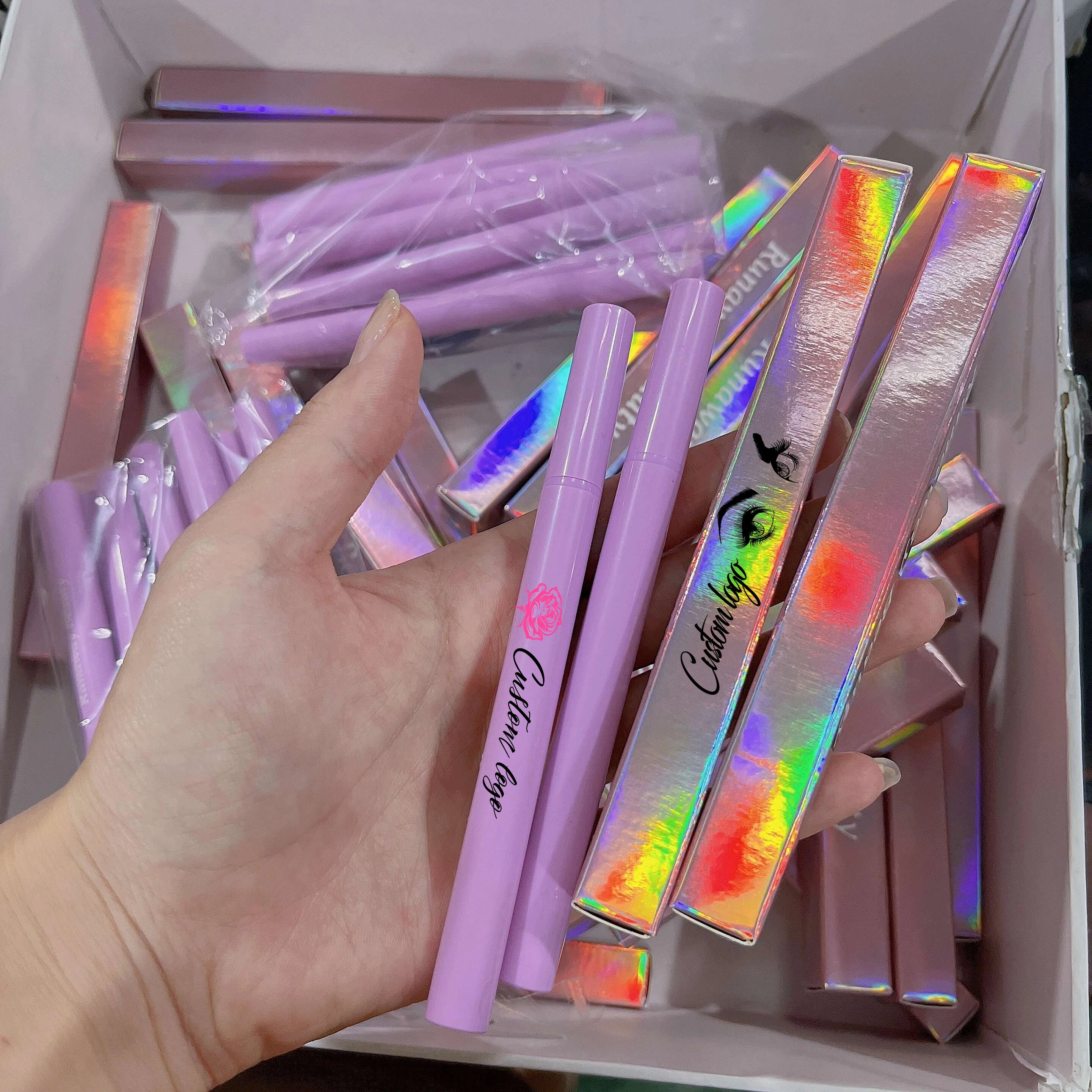 Purple Lash Strip Glue Pen Wholesale and Soft Self-adhesive Magic Eyeliner Pen Eyelash Glue Pen