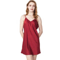 Ladies Night Dress Nuisette Silk Sleepwear Silk Nightgown V-neck Nighties