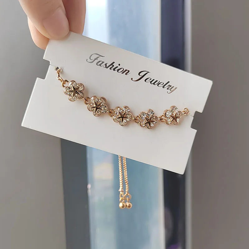 2023 Hot Zircon Flower Bracelet Korean Version of the Niche Design Bracelet