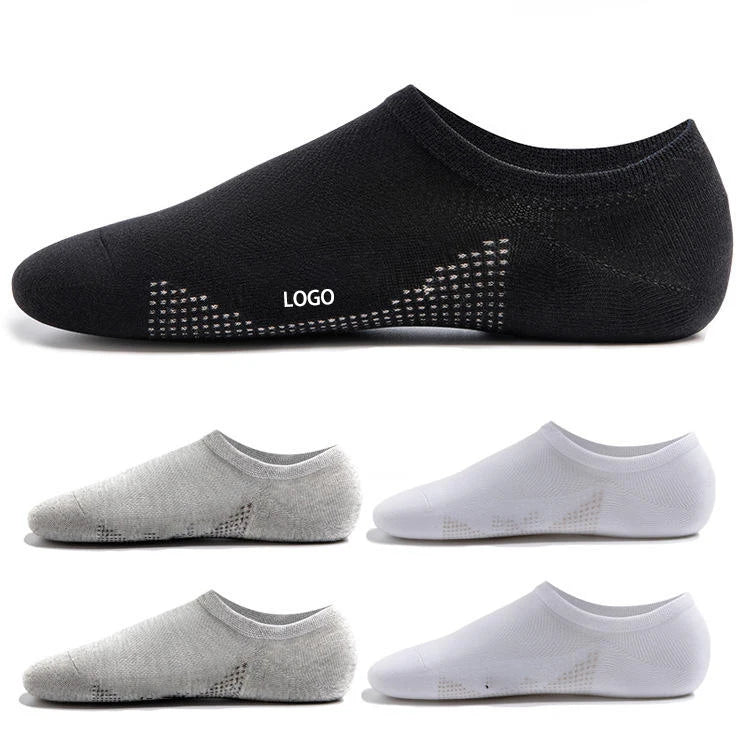men boat invisible socks new summer thin silicone gel heel socks combed cotton mesh no show socks non slip