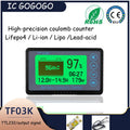 120V TF03K Coulomb Counter Meter Battery Capacity Indicator Voltage Current Display TTL232 Lithium Lifepo4 Lead Acid EBike Car