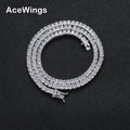BC120  square Zircon 3mm*3mm Tennis Chain Iced Out 16"18" 20" Brass Prong Setting CZ Necklace Cubic Zircon Jewelry Bling Bling