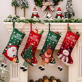 New Decoration Snowflake Christmas Tree Santa Christmas Socks Candy Gift Bag Christmas Stockings With Long Legs
