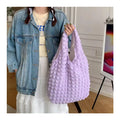 New Solid Color Cloud Fold Bag New Solid Color Cloud Foldable Bag Quilted Shoulder Bag for Women Handbag Purse