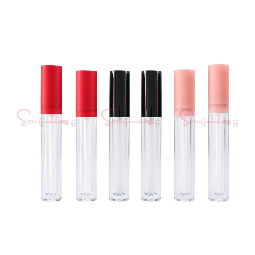 Wholesale Luxury Cute Unique Fancy Pink Black Clear Plastic Liquid Containers Custom Lip Gloss Lipstick Cosmetic Packaging