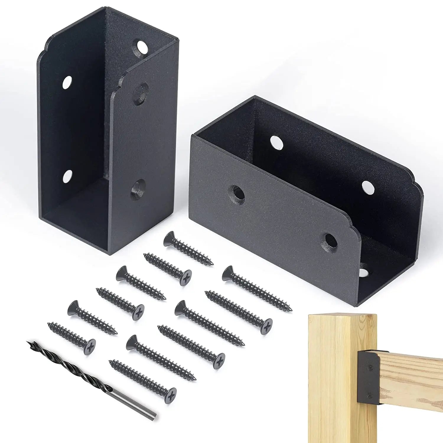 2 X 4 Black Joist Hanger U Shaped Concealed Flanges 12 Gauge Carbon Steel Deck Fence Bracket
