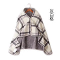 Fashion Winter Blanket Oversize Extra Super Soft Warm Tartan Shawl Plush Throw Blanket Scarf Neck Shoulder Blanket for Woman
