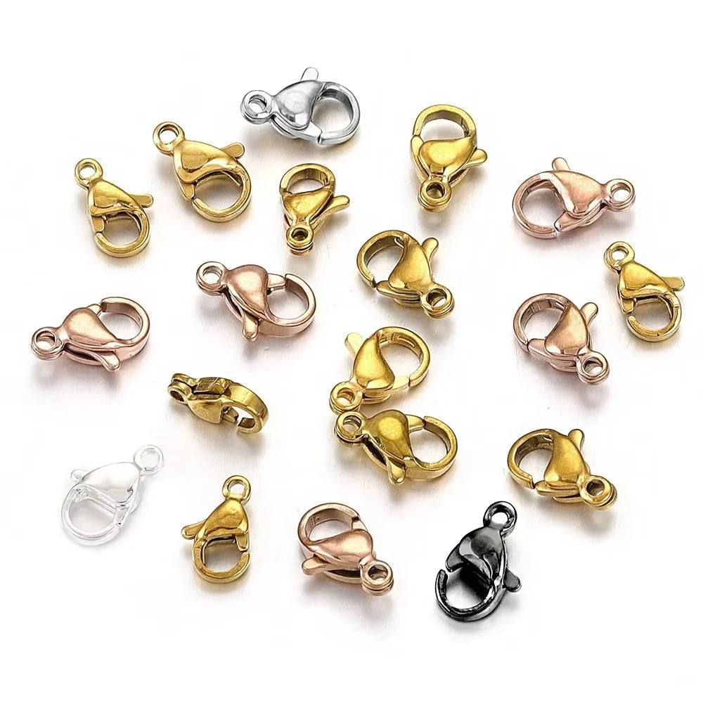 Stainless Steel Jewlery Findings Titanium Bracelet Necklace Connection Metal Lobster Clasps for Jewelry Bracelet Making