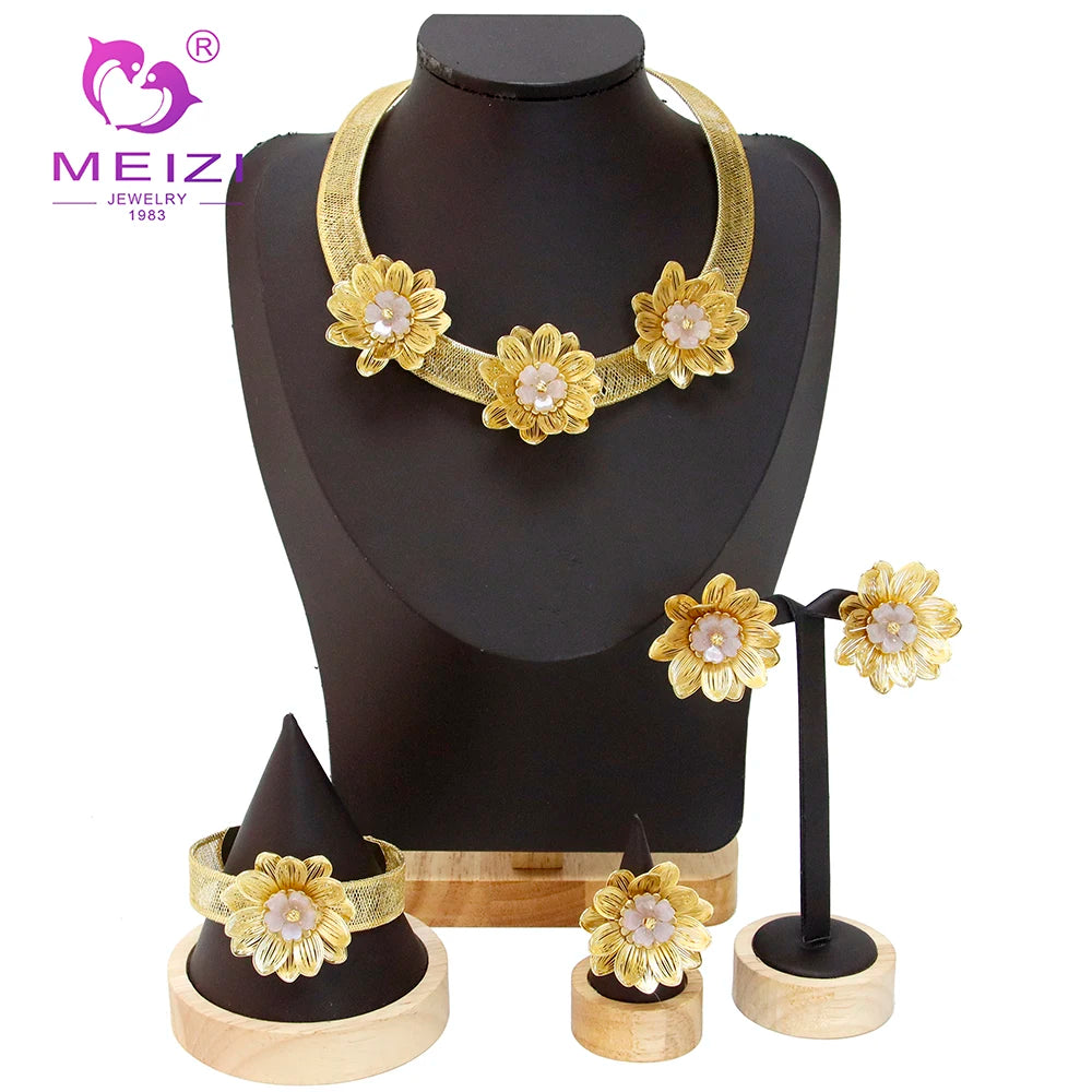 MEIZI JEWELRY Hot Selling Fashion Dubai Wedding Luxury Jewelry Set for Woman Banquet Party Jewelry
