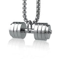 Stainless Steel Hexagonal Column Dumbbell Pendant Necklace for Men Women & Children-High Quality Casual/Sporty Fitness Gift