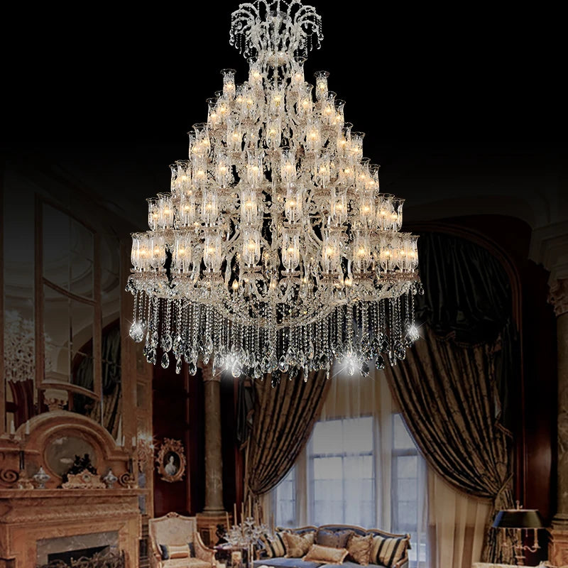 Nordic Luxury Design Hotel Restaurant Banquet K9 Crystal LED Glass Candle Crystal Chandelier Decoration Maria Theresa Chandelier