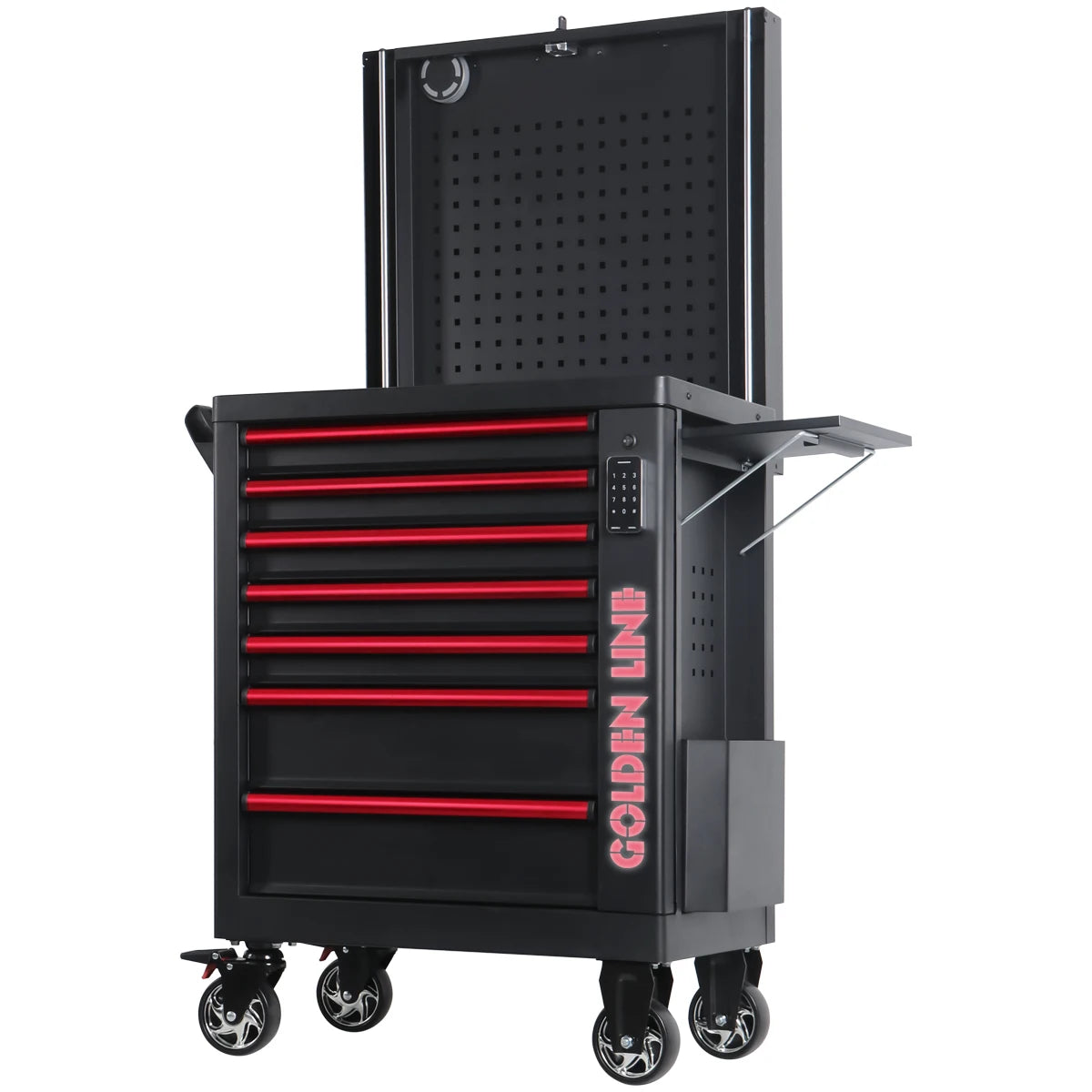 7-Drawer Steel Iron Trolley Cabinet Powder Coating Finish Moveable Garage Cart Tool Storage Car Repair Workshops OEM Supported