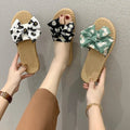 2020 New Summer Fashion Cool slippers Women Wear Korean Version of Floral Bow Flat Fashion Soft Bottom Flip-flops