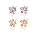 EH1511 Designer Silver 925 Enamel Flower Earrings Earring Stud Display Enamel Flower Earrings Jewelry for Women Girls