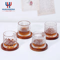 Premium 9 OZ Scotch Old Fashioned Crystal Cocktail Transparent Spherical Bottom Rotatable Feature for Bourbon Rum Bar Whiskey