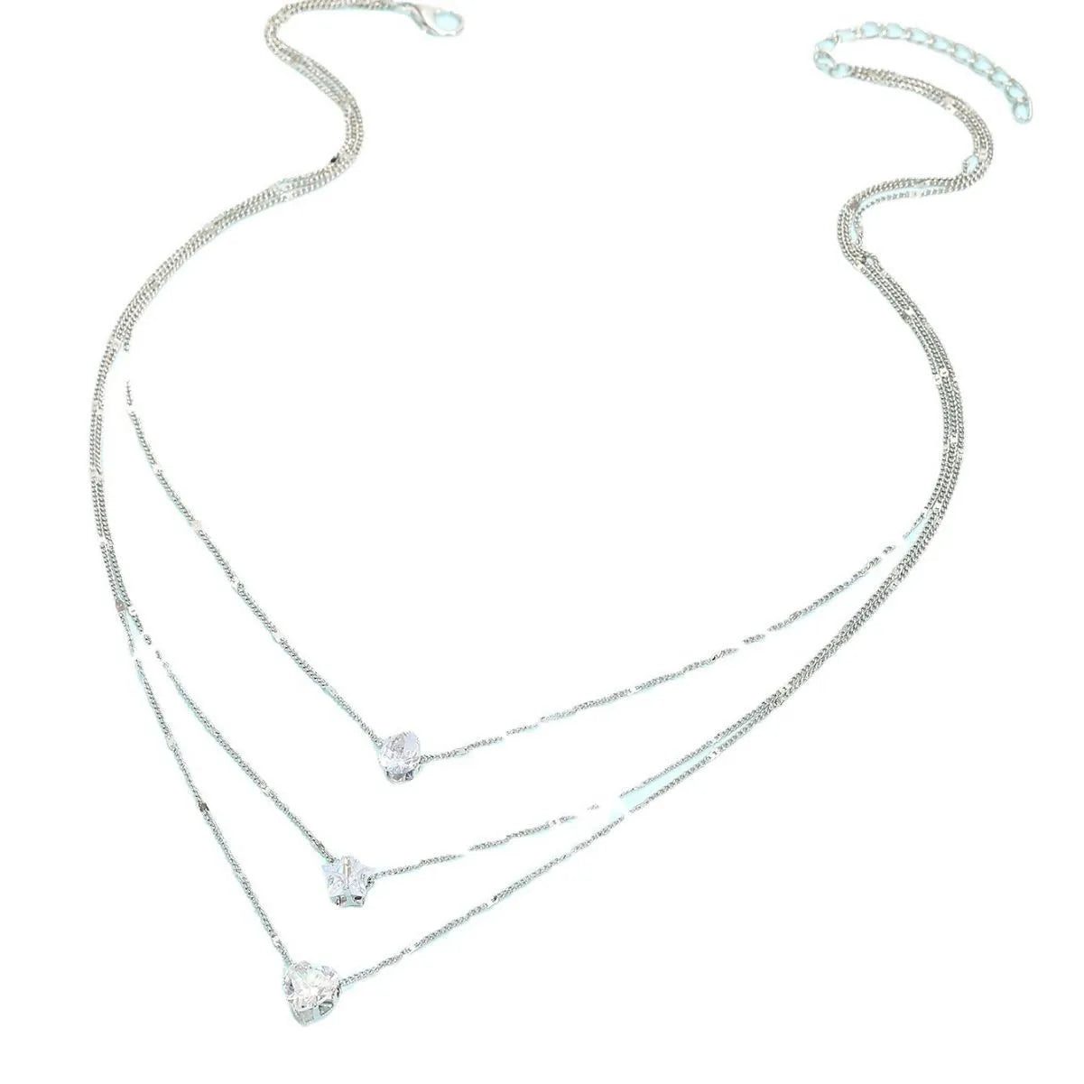 Necklace Overlapping Stars Collarbone Chain Temperament Love Diamond-studded Water Drop Necklace Girls