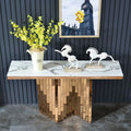 Light Luxury European Style Marble Console Table Modern Minimalist Stainless Steel Entryway Cabinet for Home Gym Furniture