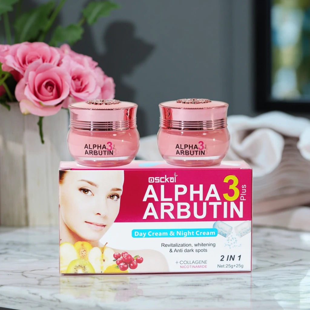 Alpha Glycerin Day & Night Cream Set 2-in-1 Anti-Aging Nourishing Face Brightening Nourishing with Organic Hyaluronic Acid Cream