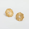 JOOLIM  High End 18K Gold Plated Sun Flower Stud Earring Stainless Steel Earring Wholesale