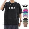 Wholesale Washed Tee Heavy Weight Tshirt Black Oversized T-Shirt Men'S Graphic Acid Wash Vintage Custom T Shirt