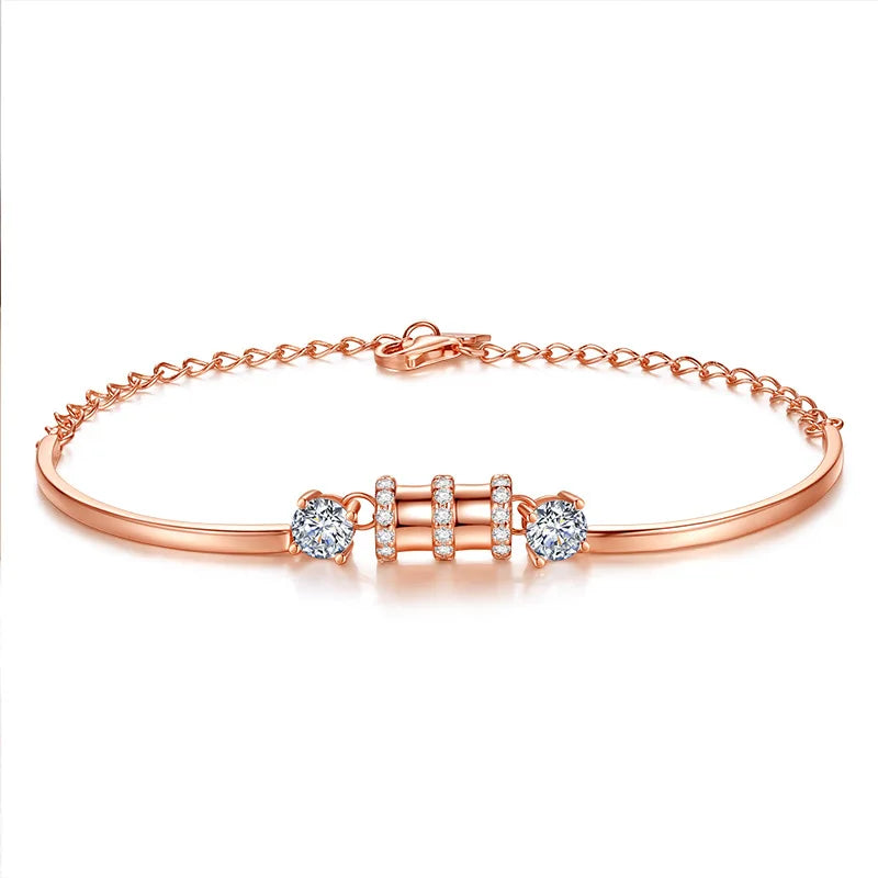 ZHILIAN Lucky Zircon Bracelet Couple 925 Silver Charm Bracelet for Women Light Luxury Fine Jewelry