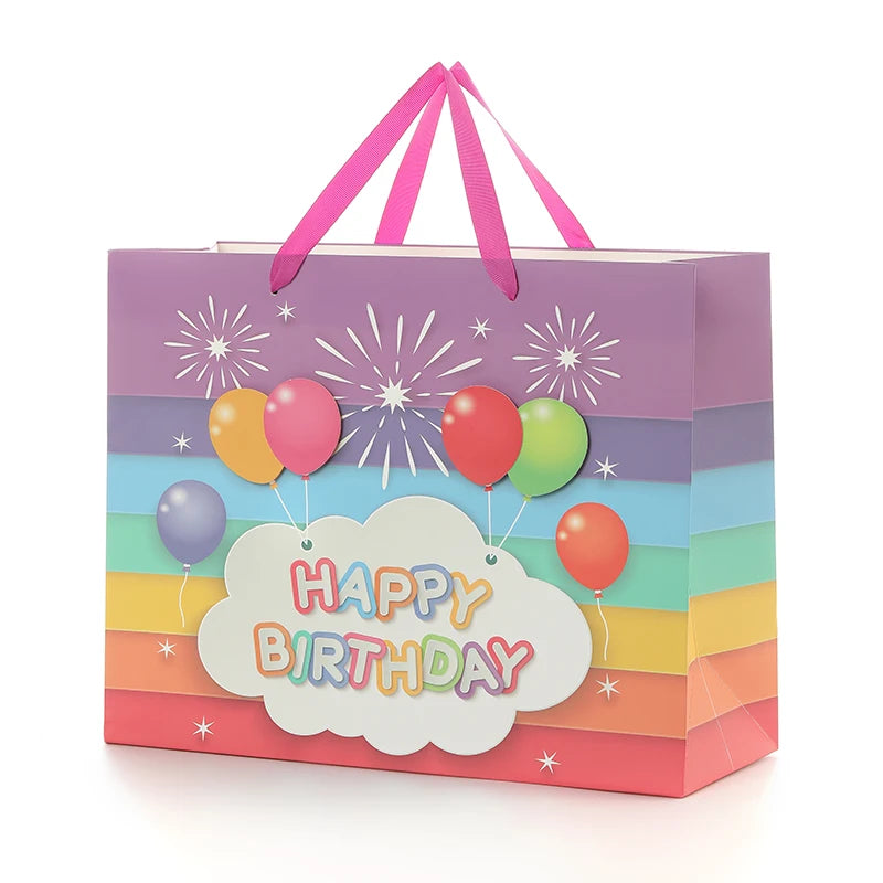 Wholesale Luxury Custom Printed Ecofriendly Kraft Paper Shopping Gift Bags with Custom Logo for Birthday Parties