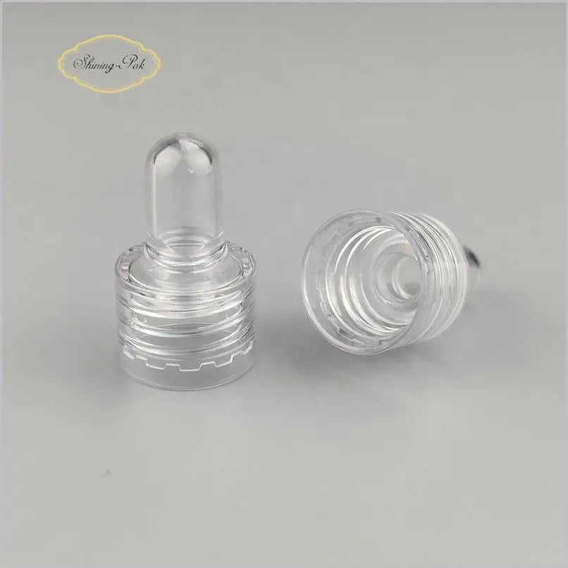Customized 18/410 Transparent Smooth Plastic Pipette PVC Dropper with Smooth Glass Bottle Stopper