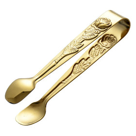 Custom Logo Luxury Gold Metal Sugar Tongs Custom Logo Luxury Gold Ice Tongs Utensils