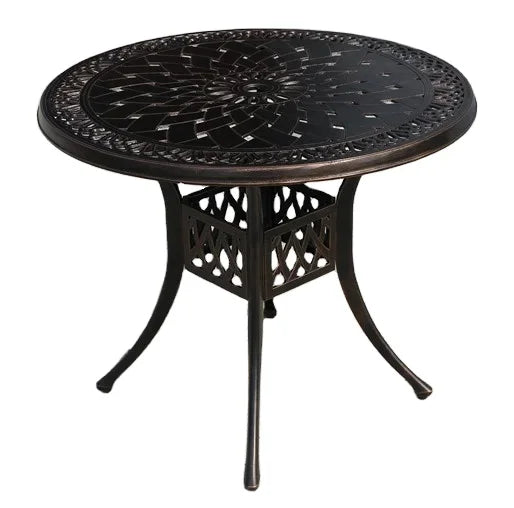 Modern Nordic Cast Aluminum Outdoor Dining Table for Hotel & Park Use Garden Furniture