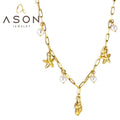Ason Jewelry New Fashion Exquisite Stainless Steel Charm Necklace Shell Starfish White Pearl Pendant Necklace