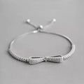 SC Luxury Minimalist High Quality 925 Sterling Silver Women Bracelet Cubic Zirconia CZ Bow Charm Bracelet for Girls Gift