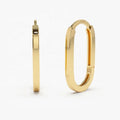 LOZRUNVE 925 Sterling Silver Gold Minimalist Elegant Solid Plain Silver Paperclip Hoop Earring