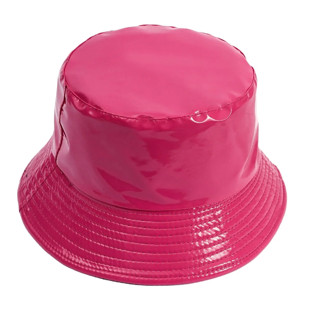 12 Colors Reversible Bucket Hats for Women Trendy Leather Bucket Hats Sun Fishing Hat Fashion Cap Packable
