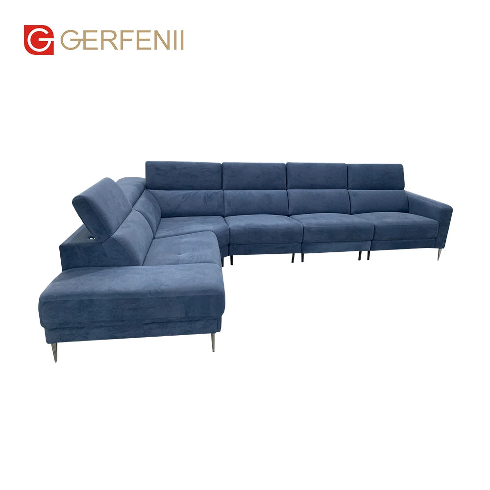 Europe Trend Couch Luxury Fabric Modular Lshaped Corner Electric Recliner Sofa